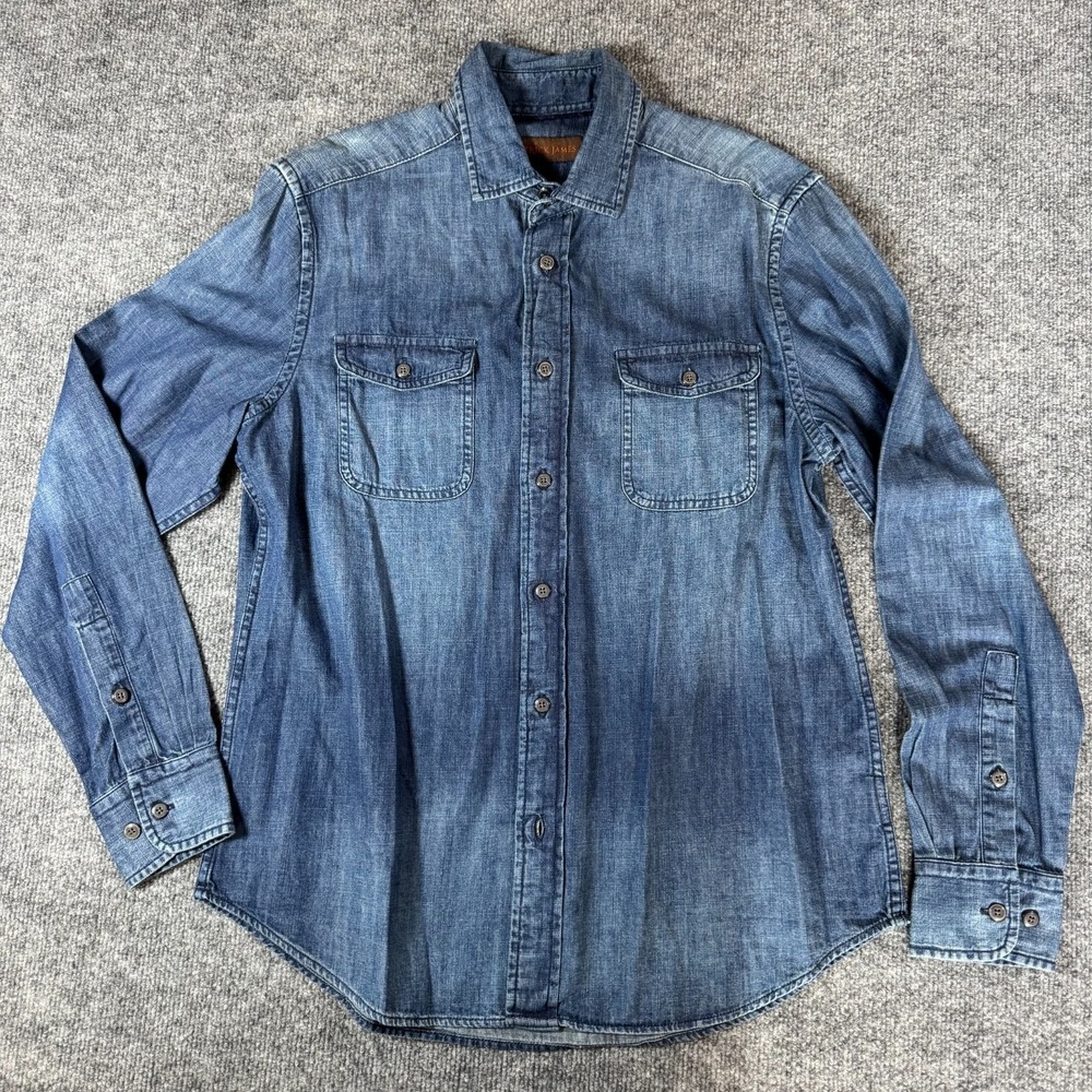 Patrick James MEDIUM Denim Button down, Long Sleeve